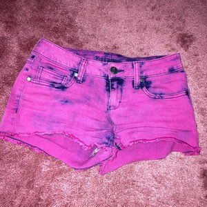 Hot Pink Acid Wash Demin Shorts